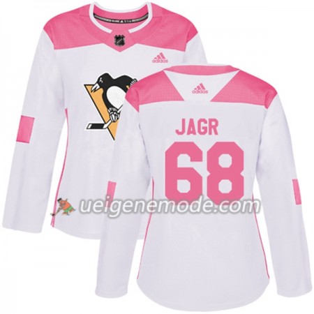Dame Eishockey Pittsburgh Penguins Trikot Jaromir Jagr 68 Adidas 2017-2018 Weiß Pink Fashion Authentic